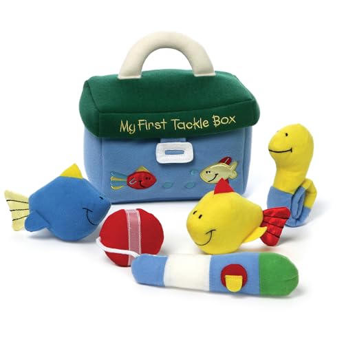 Baby GUND Play Soft Collection, My First Tackle Box 5-Piece Plush Playset with Rattle, Squeaker and Crinkle Plush Toys, Sensory Toy for Babies and Newborns, 8” - style: Tackle Box