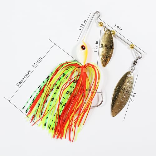 Spinnerbait Bass Fishing Lures Kit Spinner Baits Bass Fishing Lure Hard Metal Lure Topwater Buzzbait Swimbait for Trout Salmon Pike Bass Saltwater Freshwater Fishing