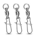 Atibin High Strength Fishing Swivels Tackle Stainless Connector Fishing Snaps Swivel Steel Lock Snap Swivels Saltwater Line Lure Connector - size: Size 6+6 (108lb) 25 pcs