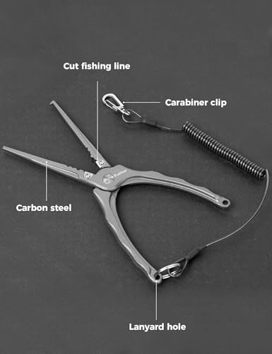 Fishing Pliers,Carbon Steel Fishing Tools,Corrosion Resistant Fishing Gear, Multitool for Saltwater - color: 8IN