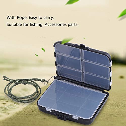 4-PACK Plastic Fishing Lure Tackle Box Bait Storage Squid Organizer Jig Hooks Accessories Case 11 Dividers Compartments with Rope