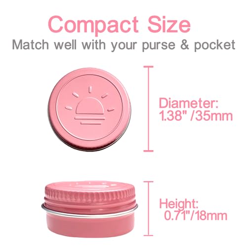 Extra Small Single Pill Box for Purse (3 Pack), Aluminum Screw Top Pill Container, 3 Times a Day Portable Waterproof Single Pill Case for Vitamins, Fish Oils, Supplements (Pink) - color: Pink