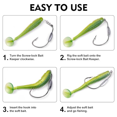 Fishing Hooks for Bass Fishing - 100pcs EWG Offset Worm Hook Texas Rig Hooks for Freshwater Saltwater Size 1/0 2/0 3/0 4/0 5/0 - Soft Lures Worms Plastics Bait Fishing Hook with Tackle Box - color: Weighted Swimbait Hooks, size: 1/0 2/0 3/0 4/0 5/0 Mixed-