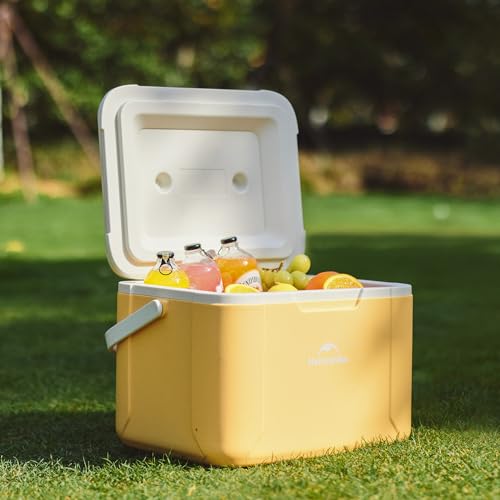 Naturehike 5.3/15/19 QT Hard Cooler, Insulated Ice Chest Box, Portable Ice Retention Cooler for Beach Camping Picnic Fishing Barbecue - color: Yellow, size: 19QT