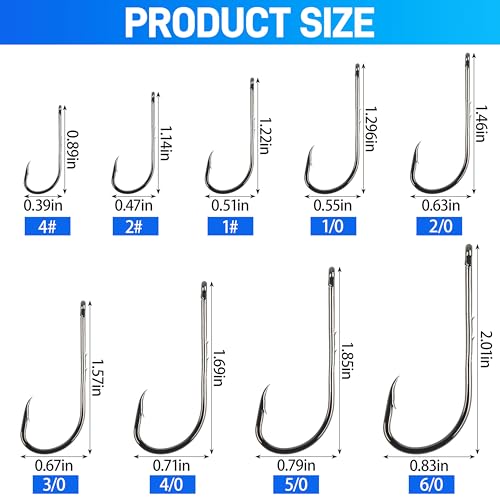 Baitholder Fishing Hooks Long Shank Offset Bait Holder Hooks with Barbs High Carbon Steel Live Bait Hooks for Saltwater Freshwater Catfish Trout Bass Fishing Size #4-6/0 - size: 3/0, style: 150pcs