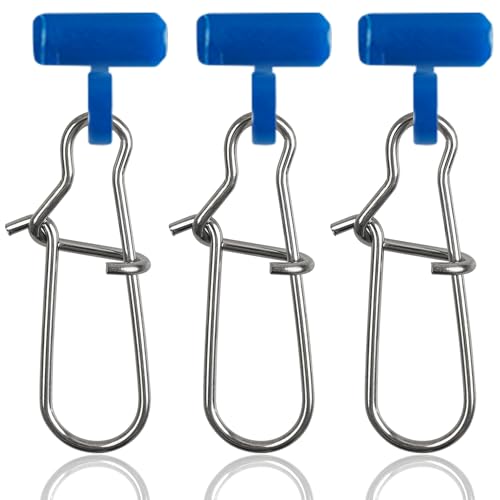 Sinker Slides for Fishing,Fishing Line Sinker Slides with Duo Lock Sinkers Weight Silder Sleeve Swivel Duo Lock Snaps for Saltwater Surf Bottom Fishing Fish Fider Rig Catfish Rig - color: Blue Duo-Lock Snap, size: 100 Pack