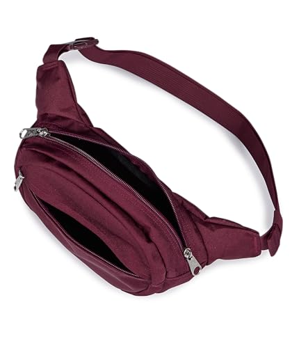 JanSport Fifth Avenue Fanny Pack Crossbody Bags for Women, Men - Stylish, Durable Waist Bag with Adjustable Belt, Main Zippered Pocket, Quick Stash Pocket - Travel Essentials - Black - color: Cherry Lacquer