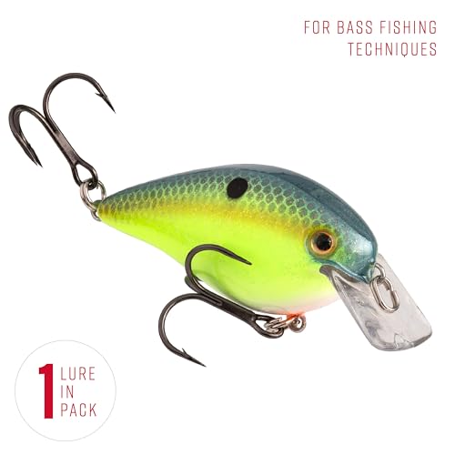 Strike King KVD 1.5 Hard Knock Fishing Lure, 3/8 oz, 3D Lifelike Eyes - color: 538 - Chartreuse Sexy Shad, size: 1.5-Ounce