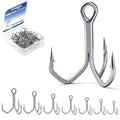 12/50PCS Fishing Treble Hooks for Saltwater Freshwater Fishing Hooks with 3X Strong Replacement Hardbait Size 1/0#1#2#4#6#8#10 - size: #4-50PCS