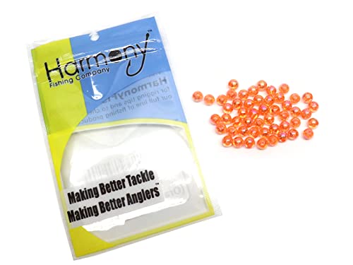Harmony Fishing - Holographic Beads for Fishing Rigs, Baits & Lures (50 Pack) - style: Orange, 6mm (50 Pack)
