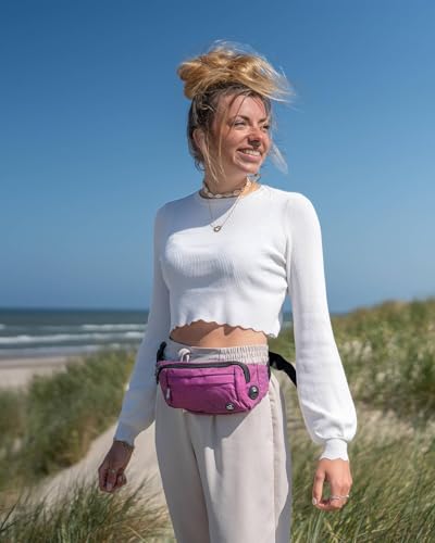 WATERFLY Fanny Pack Waist Bag: Small Hip Pouch Bum Bag Fannie Pack Phanny Fannypack Waistpack Bumbag Beltbag Sport Slim Fashionable for Jogging Hiking Hiker Woman Man - color: Pure Black