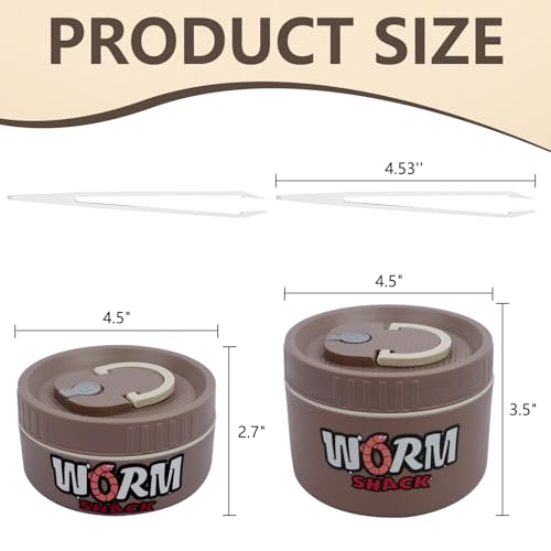 2Pcs Live Bait Storage,Fishing Bait Container, Stainless Steel Worm Storage Box, Nightcrawler Box, Bait Tank, Compact and Durable,Small and Portable, Keeps Bait Fresh and Alive - color: Khaki