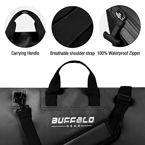 Buffalo Gear Fish Tournament Weigh in Bag for Bass Fishing, Heavy Duty Fish Bag for Caught Fish Waterproof,Leakproof,Puncture Resistant - color: Black-32×19.7in
