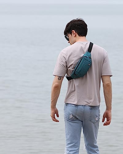 WATERFLY Fanny Pack Waist Bag: Small Hip Pouch Bum Bag Fannie Pack Phanny Fannypack Waistpack Bumbag Beltbag Sport Slim Fashionable for Jogging Hiking Hiker Woman Man - color: Green