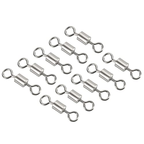 PATIKIL Fishing Barrel Swivels, 40 Pack 335LBS Copper Rolling Hook Line Connector Terminal Tackle for Saltwater Freshwater Fishing, Silver - style: 83 lb