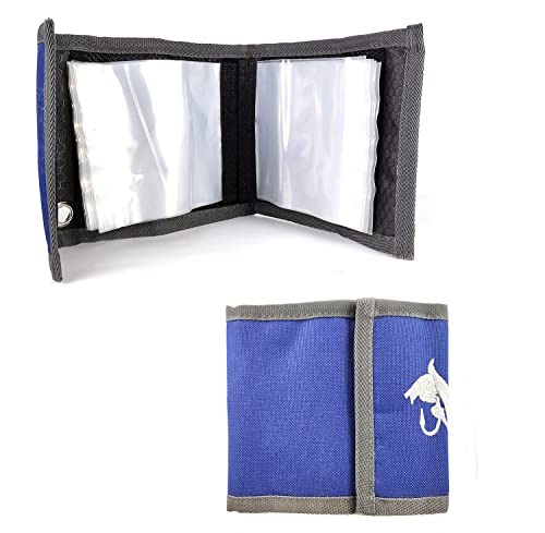 EUPHENG Fly Fishing Leader Wallet – 10 Clear Pockets Expandable Tippet Line Organizer | Secure Storage for Carp/Catfish Rigs & Fly Leaders - color: Blue