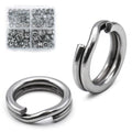 FishTrip Split Rings Fishing 50Pcs - Stainless Steel Heavy Duty Split Ring Pliers Saltwater Treble Hooks Terminal Tackle Connector (Size 8) - size: 8#_50pcs