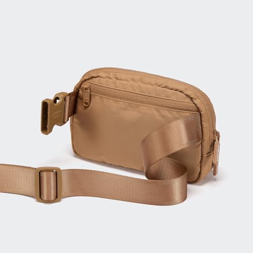 Pander Two Way Zipper Fanny Pack Nylon Everywhere Belt Bag for Women, Water Repellent Waist Packs, Crossbody Bags with Adjustable Strap (Caramel Brown). - color: Caramel Brown