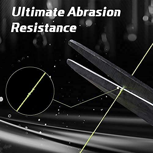 RUNCL PowerBraid Fishing Line 4/8/9 Strands, Braided Fishing Line 300/500/1000Yds - Seamless Weaving Tech, Enhanced Coating Tech, Zero Stretch, High Sensitivity, Smaller Diameter - Braid Line 15-115LB - color: Hi-Vis Yellow, size: 20LB-300yds(4 Strands)