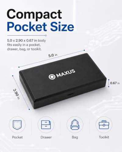 MAXUS Digital Pocket Gram Scale 500g x 0.01g High Precision with Tray, Weighs Small Food, Jewelry, Ounces, Grains, LCD Display, Tare Function - color: Black