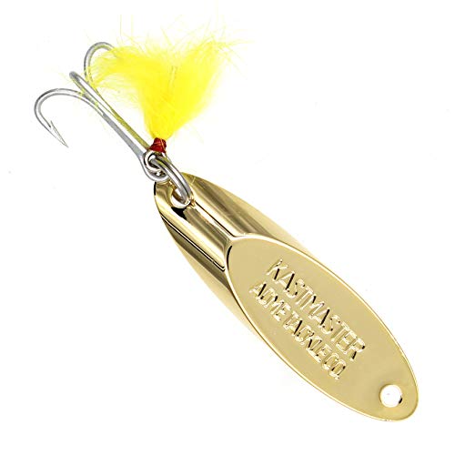 Acme Kastmaster Lure with Buck Tail Teaser - color: Gold, size: 1/8-Ounce