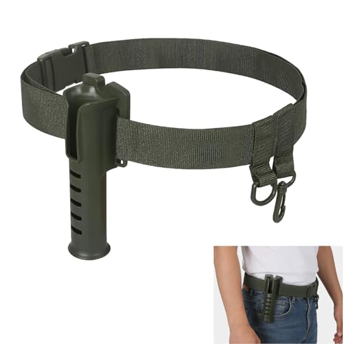 Slide-in Fishing Rod Hip Holster: 2pcs Hands-Free Waist Rod Holder Pole Gear with Stash Pocket for Fly & Bank Fishing - color: Green tube
