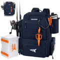 KastKing Bait Boss Fishing Tackle Backpack with Rod Holders-4 Tackle Boxes-Rain Cover,Storage for Fishing Gear - color: G: Blue (Aluminum Back Support System)