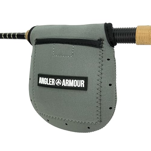 Angler Armour Spinning Reel Cover, Fishing Reel Cover, Neoprene Spinning Reel Case, Spinning Reel Sleeve, Spinning Reel Protective Pouch, Fits 1000, 2000, 3000, 3500 Series Reels (Gray) - color: Titanium Gray