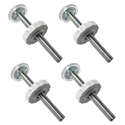 4Pcs M10 (10mm) Baby Gate Threaded Spindle Rod Replacement Parts Kit for Pressure Mounted Pet Safety Gates Stair Gates Hardware Accessories White（100mm in Length） - size: 10mm*100mm