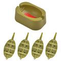 Carp Fishing Method Feeders Set,4pcs Inline Method Feeders with 1pc Quick Release Mould Bait Holder Tool Carp Fishing Tackle Accessories - color: Set(15g,20g,25g,35g)