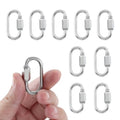 HOME MASTER HARDWARE 304 Stainless Steel D-Shaped Locking Quick Link Carabiner - Heavy Duty Secure Connector for Chains, Straps, Gear (10 Pack) - size: 1/8in，10pack