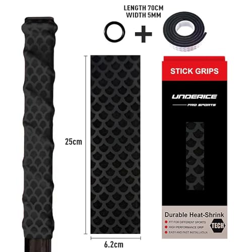 UICE Hockey Sticks Grip,Replacement for Ice Hockey Sticks Tape, Fits Adult and Kids,Easy Install, Durable, Ideal Team Swag, Clean Non-tack,Fish Scale Pattern - color: black