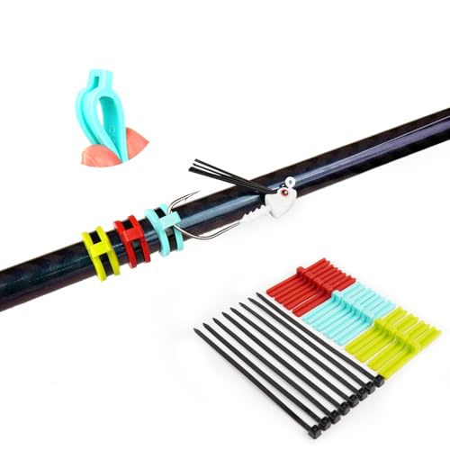 Universal Fishing Hook Keeper - Silicone Secure Holder for All Rods (Ultra Light to Sea), 12-Pack with Nylon Zip Ties - style: Mix