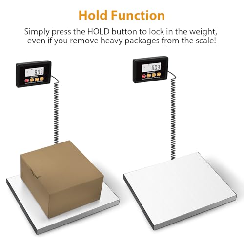 UNIWEIGH Digital Postal Scale 440lb x 10g Accuracy Shipping Scale | Stainless Steel Platforms,Heavy Duty Scale with LCD/Hold/Tare,Postage Scale for Packages,Luggage Scale,Battery&USB Included - color: Stainless steel