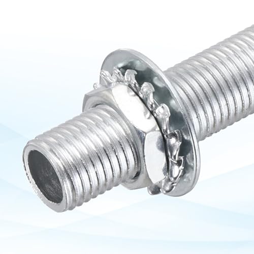 MECCANIXITY 35Pcs 1" Lamp Pipe Nipples Kit with Hex Nuts Washers, 1/4IP All Threaded 1/2" Outer Diameter Lamp Rod Hollow Tube Fasteners for Lamp Assembly Chandelier DIY Repair, Silver - size: 1"x1/4IP
