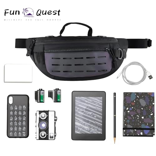 Outdoor Fanny Pack, Large Capacity Hiking Waist Packs with Adjustable Belt & Reflective Strip,good for Travel,Finshing,Running, Cycling(Black) - color: Black