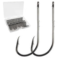 Baitholder Fishing Hooks Long Shank Offset Bait Holder Hooks with Barbs High Carbon Steel Live Bait Hooks for Saltwater Freshwater Catfish Trout Bass Fishing Size #4-6/0 - size: 4/0, style: 50pcs