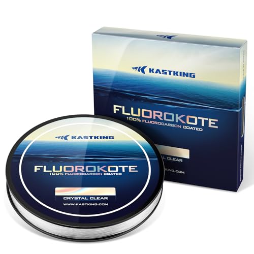 KastKing Fluorokote 100% Fluorocarbon Coated Fishing Line, Fluorocarbon Leader, Extreme Clarity,Fast Sinking,Shock Resistant, High Abrasion Resistance - size: 4LB(300Yard)