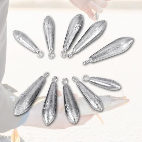 10 Pack Drop Shot Fishing Weights Kit, Drop Shot Weights, Fishing Bottom Sinkers Lead Weight for Bass Fishing Lures or Other Fish - style: 5 Style