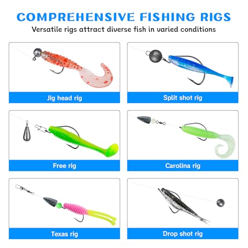 Fishing Accessories Kit Organized Fishing Tackle Box Included Hooks, Sinkers Weights, Rubber Bobber, Jigs, Beads, Swivels Snaps, Fishing Gear Kit - color: 85pcs
