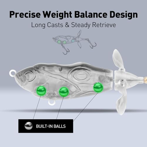 Handing Topwater Fishing Lure 3 Pieces Bass Fishing Lure with Mustad Hook, Lifelike Swimbait for Pike Catfish, for Anglers, 1/2oz, 3/4oz and 1oz - color: A1-3.1in 1/2oz