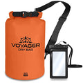EcoGear FX Heavy Duty Waterproof Dry Bag Voyager Series – Durable Roll Top Compression Bag –Kayaking, Rafting, Boating, Hiking, Fishing and Camping - color: Orange, size: 10L