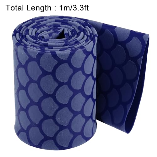 uxcell Heat Shrink Wrap Tubing Sleeve for Fishing Rod Grips Handle, 63mm Flat 3.3ft 2:1 Rate Blue