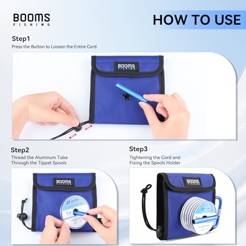 Booms Fishing Leader Holder Wallet: Fly Fishing Tippet Line Storage with 12 Clear Pocket and Tippet Holder - size: S