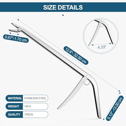 11.5-Inch Fish Hook Remover, Stainless Steel Fishing Tool – Saltwater & Freshwater Hook Extractor Pliers with Serrated Jaw, Non-Slip Safety Dehooker for Anglers