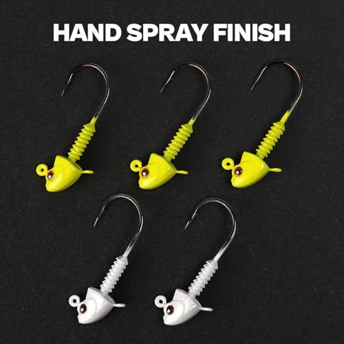 Swimbait Jig Heads with Stacked Cone Keeper, Minnow Style Eye Fishing Jighead 3/16 1/4 3/8 1/2oz (15 PCs) - color: Chartreuse, size: 1/2oz - 4/0 - 15 pack