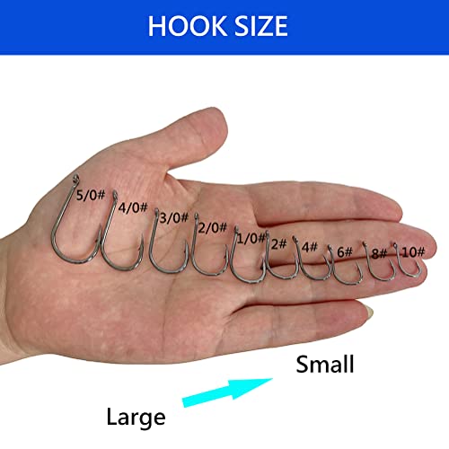 AMHDV 200pcs/pack Circle Fishing Hooks Super Strong Octopus Barb Fishing Hook for Freshwater Saltwater - size: 200pcs-5/0#