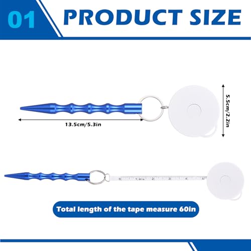Kingdder 2 Pack Measuring Fish Stringer with Protective Cover Ground Stakes 60 Inch Fishing Measure Tape Ruler Angler Equipment Accessories for Saltwater Freshwater Kayak Spearfishing Stringer