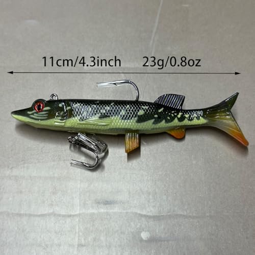 Soft Fishing Lures Shad Minnow Swimbaits, Pre-Rigged Jig Heads Paddle Tail Swim Baits for Bass, Trout, Walleye, Crappie, Sinking Jigs Bait for Saltwater Freshwater, Fishing Gifts for Men - color: B