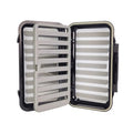 Aventik Fly Boxes For Fly Fishing Double Side Waterproof Fishing Tackle Box with Swing Leaf Center(FB19 7.71"x4.18"x1.66" 19.6X10.6X4.2cm Slit Foam with Swing Leaf Insert) - size: 7.71x4.18x1.66 inches